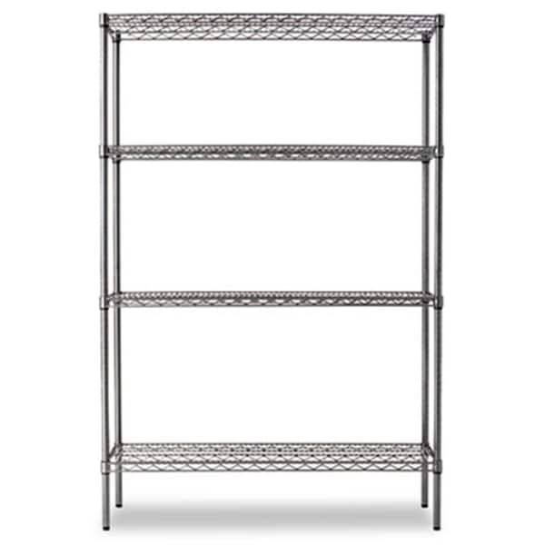 Alera Technologies Alera Industrial Wire Shelving Starter Kit Four Shelves 48w x 18d x 72h Black SW504818BA - main